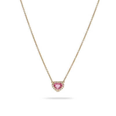Grau Rose Gold with Heart Sapphire Necklace