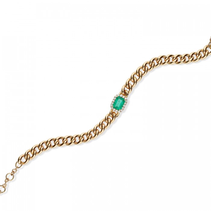 Grau Rose Gold with Emerald Bracelet