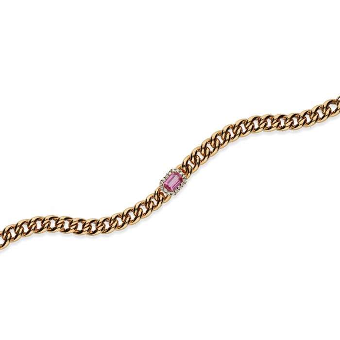 Grau Rose Gold with Pink Sapphire Bracelet