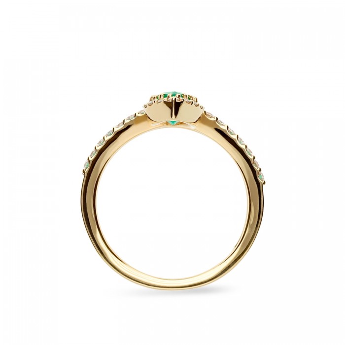 Grau Two Band Ring with Emerald