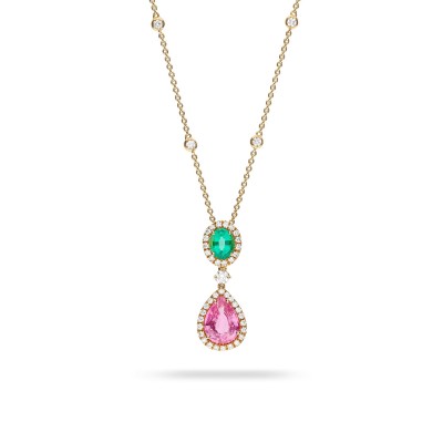 Grau Sapphires and Rose Gold Necklace
