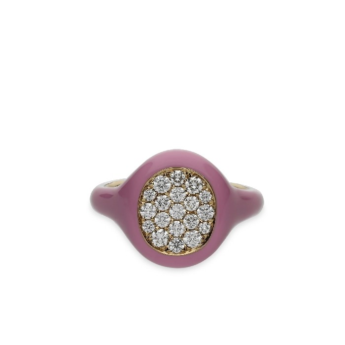 Pink Seal and Pavé Diamonds Ring