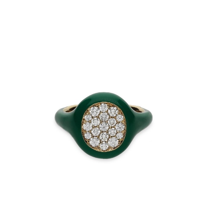 Green Seal and Pavé Diamonds Ring