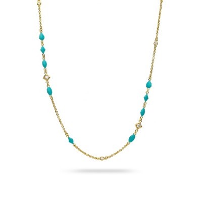 Blue Necklace Yellow Gold