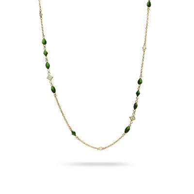 Green Necklace Yellow Gold
