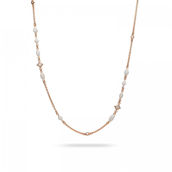 White Rose Gold Necklace