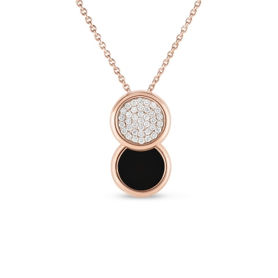 Roberto Coin rose gold, black jade and diamond necklace