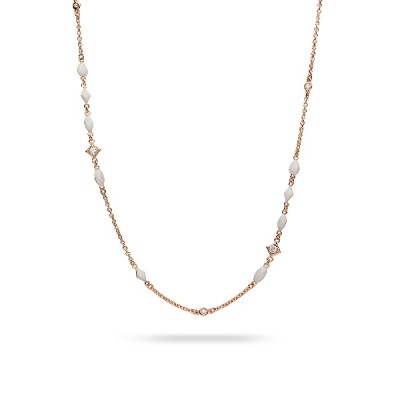 White Rose Gold Necklace