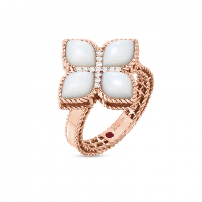 Roberto Coin Princess 54 mother-of-pearl rose gold ring