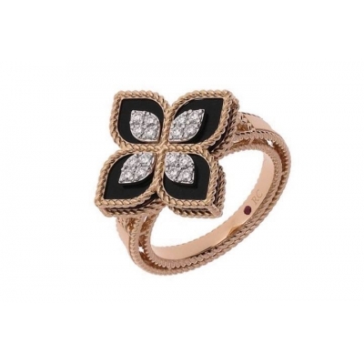 Roberto Coin Rose Gold Ring with Black Jade