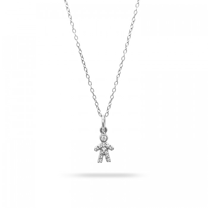Child Necklace Tiny Charms White Gold