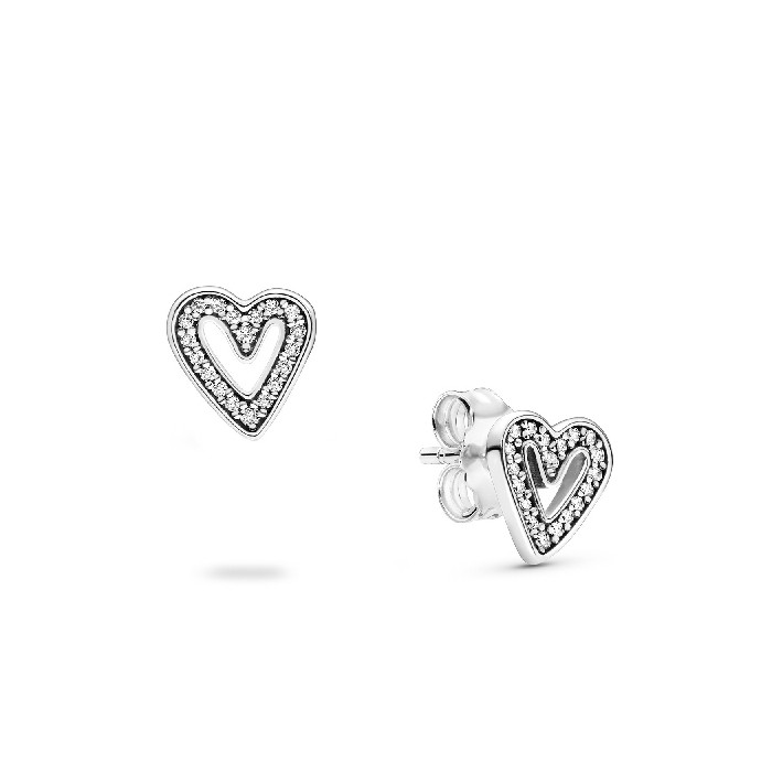 Pandora earrings in sterling silver Shining Hearts