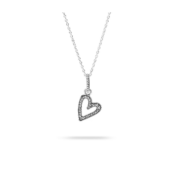 Sterling Silver Shining Heart Necklace