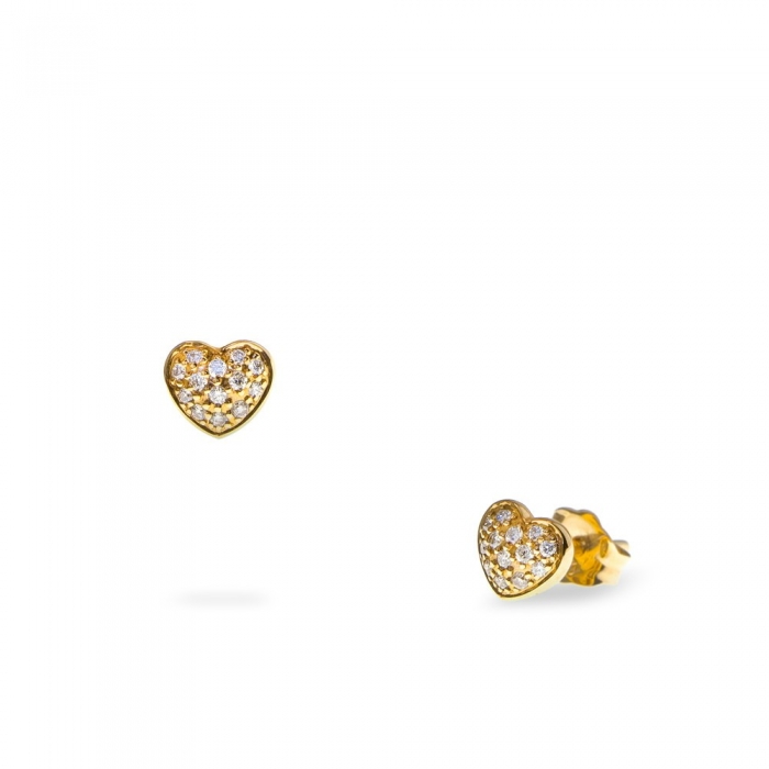 Heart mini diamond earrings