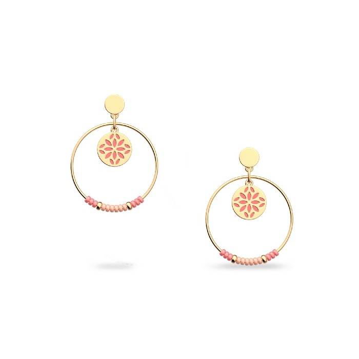 Les Georgettes Summer Lotus Coral Earrings