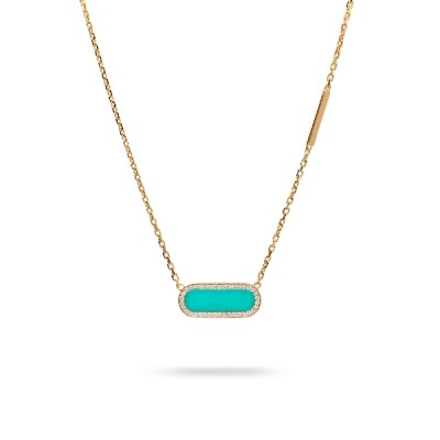 Rose Gold and Turquoise Halo Necklace