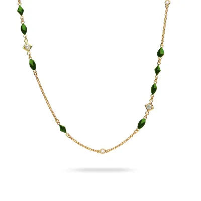Green Necklace Yellow Gold