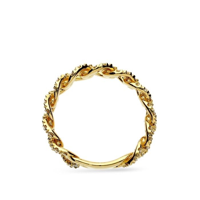 Yellow Gold and Diamond Chain Ring