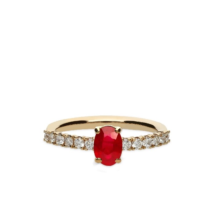 Grau Rose Gold and Ruby Oval Cut Ring