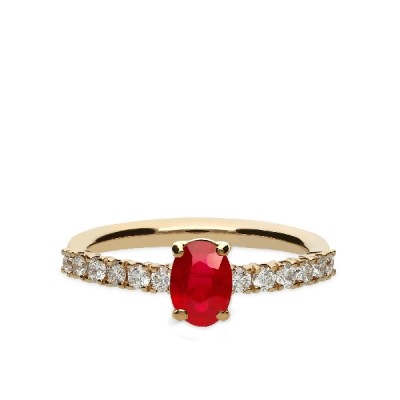 Grau Rose Gold and Ruby Oval Cut Ring