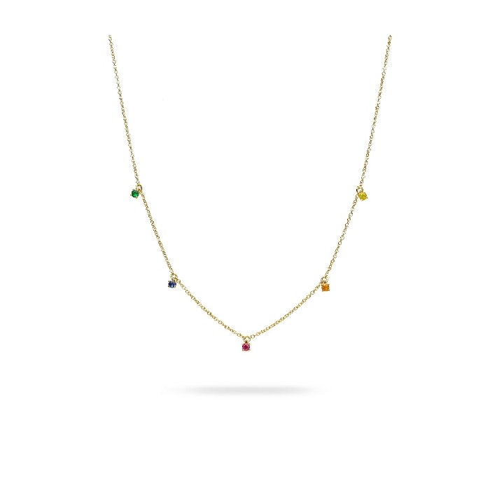 Collar Aura Zafiros Oro Amarillo