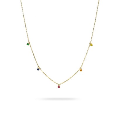 Necklace Cosmos Sapphires Yellow Gold