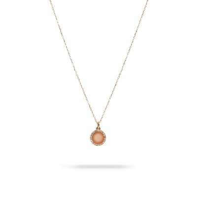 Grau Opal Rose Gold Halo Necklace