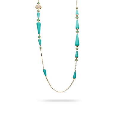 Grau turquoise long necklace