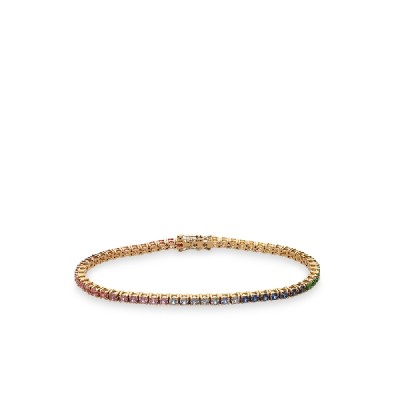 Grau rainbow pink gold riviere bracelet