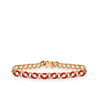 Rose gold red enamel bracelet by Grau