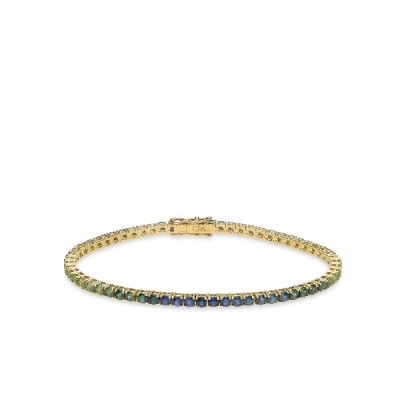 Grau blue and green Riviere bracelet