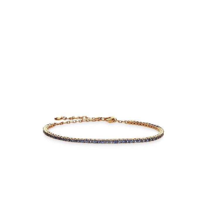Grau blue sapphires pink gold Riviere bracelet