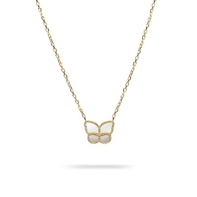 Grau Yellow Gold Butterfly Necklace