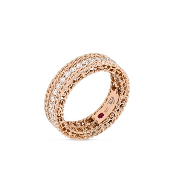 Roberto Coin Diamond Princess Rose Gold Ring