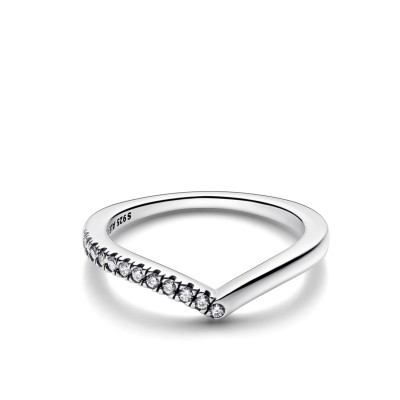 Half Pave Silver Desire Ring