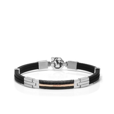 Fiber Baraka Diamonds and Steel Bracelet