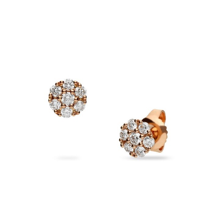 Grau Button Earrings with Diamonds