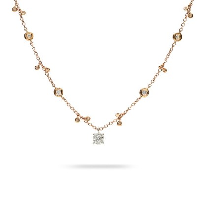 Rose Gold and Diamonds Cosmos Necklace