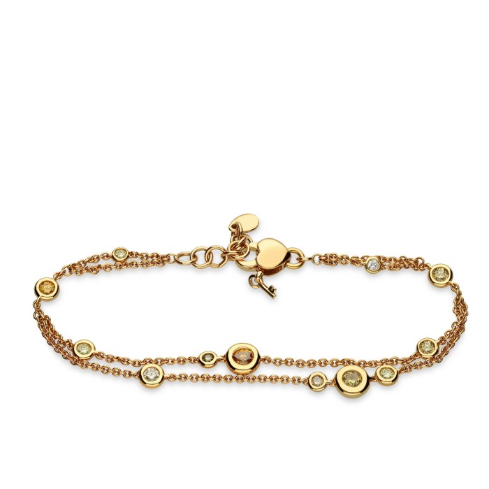 Polsera Doble Aura Diamants Or Rosa