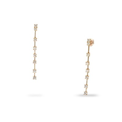 Long Asymmetrical Earrings Rose Gold