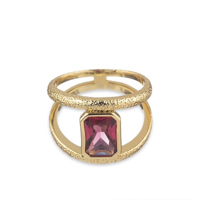 Double Pink Crystal Ring CLEOPATR Agatha
