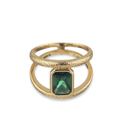 Double Green Crystal Ring CLEOPATR Agatha
