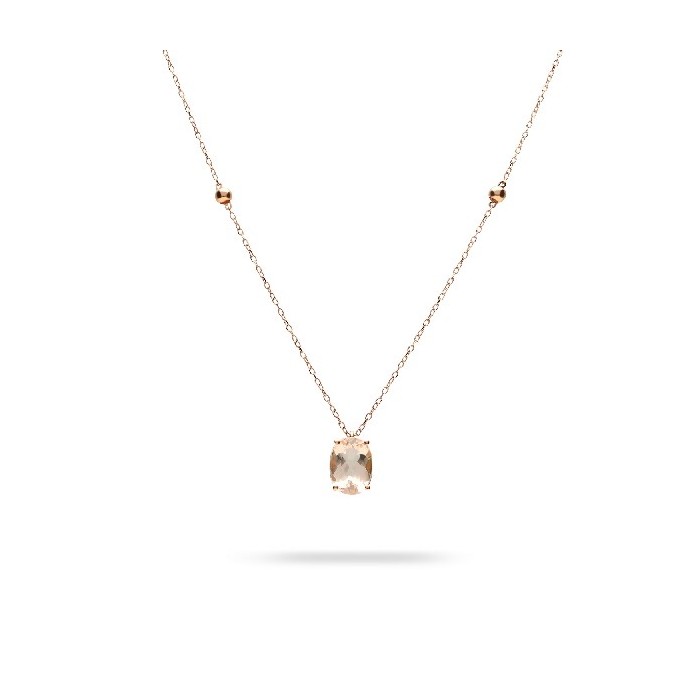 Necklace with Morganite and Rose Gold Grau