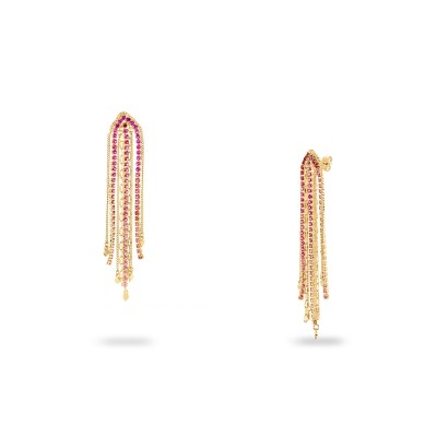 Long Pink ISIS Agatha Chain Earrings