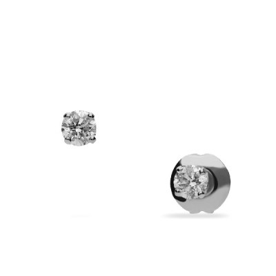 Button Earrings Grau Diamonds