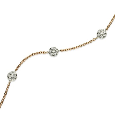 Rose Gold Bracelet with Five Grau Diamonds