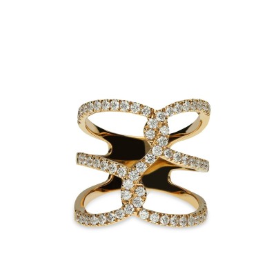 Rose Gold Intertwined Diamond Ring GRAU