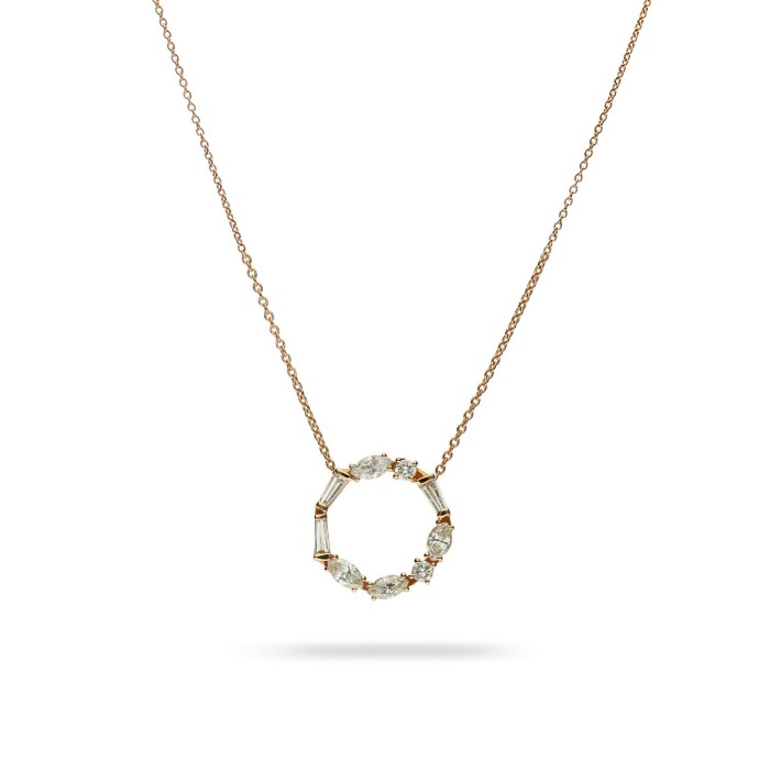 Rose Gold Diamond Hoop Necklace GRAU