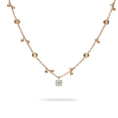 Rose Gold and Diamonds Aura Necklace