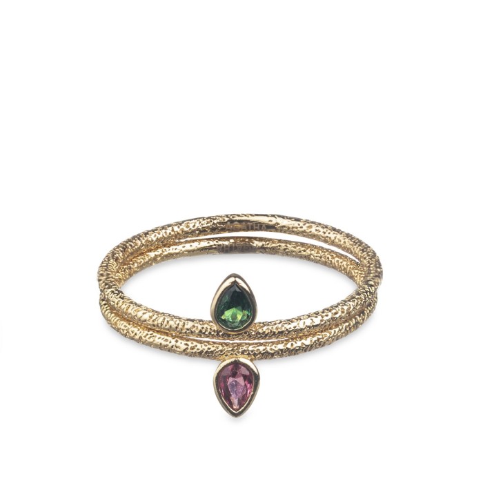Double Green/Pink Ring NEITH Agatha